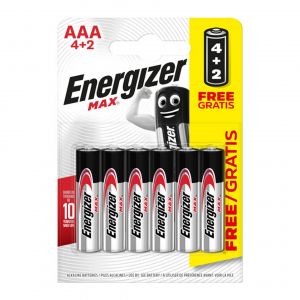 Energizer Pack Of 4 AAA Max + 2 AAA Free Battery