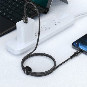 AceFast C1-01 USB-C to Lightning MFI aluminum alloy charging data cable Black