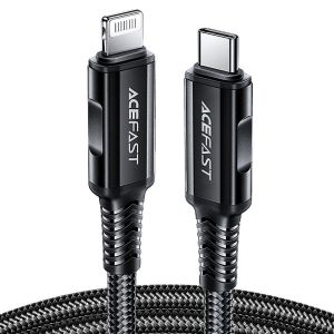 AceFast C4-01 USB-C to Lightning aluminum alloy 1.8M charging data cable Black