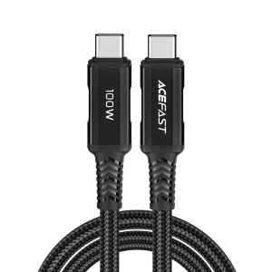 AceFast C4-03 USB-C to USB-C 100W aluminum alloy 2M charging data cable Black