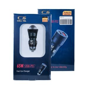 Cell Tel Turbo 8 65W Fast Car Charger USB+PD