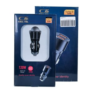 Cell Tel Turbo 9 120W Dual USB Car Charger