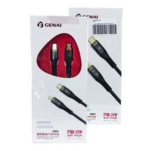 Genai GL-Q30-PD 20W Braided PD Flash Type-C to Lightning Cable
