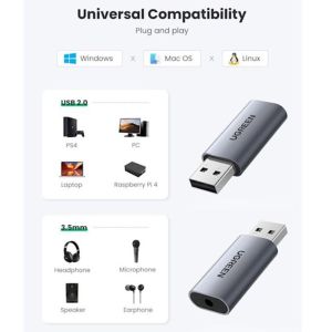 UGREEN USB 2.0 to 3.5mm Audio Adapter